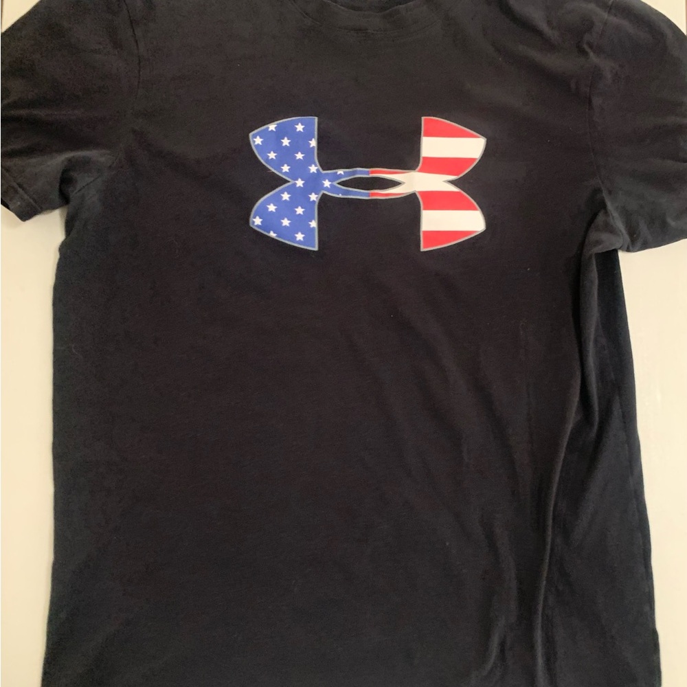 Under Armour Black Tee with Patriotic Logo